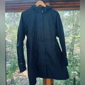Eddie Bauer Weatheredge women’s Rain Two Way zip with snaps closure Large Navy